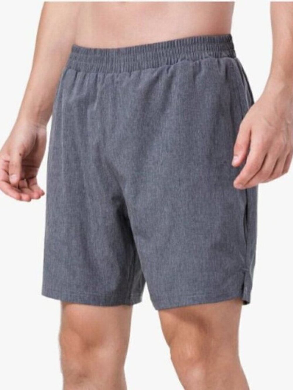 New Hebelala Mens Gray Running Shorts with Pockets, Quick Dry & Breathable